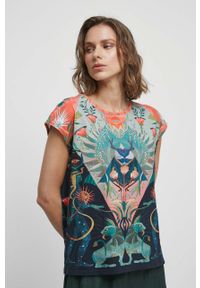 medicine - Medicine t-shirt bawełniany damski kolor multicolor. Materiał: bawełna. Długość rękawa: krótki rękaw. Długość: krótkie. Styl: klasyczny #1