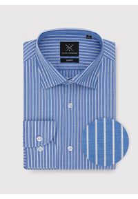 Pako Lorente - PAKO LORENTE – Niebieska koszula męska w paski. Kolor: niebieski. Materiał: bawełna. Długość rękawa: długi rękaw. Długość: długie. Wzór: paski #6