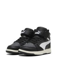 Puma - PUMA Rebound V6 Mid Toddlers' Sneakers PUMA Black White Dusky Gray. Kolor: czarny, szary, biały, wielokolorowy. Sport: turystyka piesza