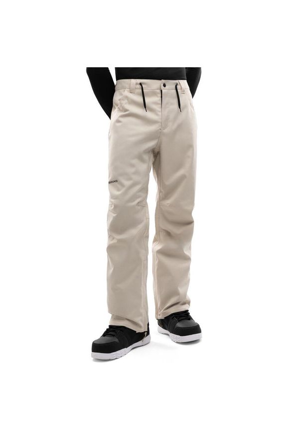 SIROKO - Męskie spodnie snowboardowe hardshell Sporty zimowe Siroko P2 Naeba. Kolor: beżowy. Materiał: hardshell. Sezon: zima. Sport: snowboard