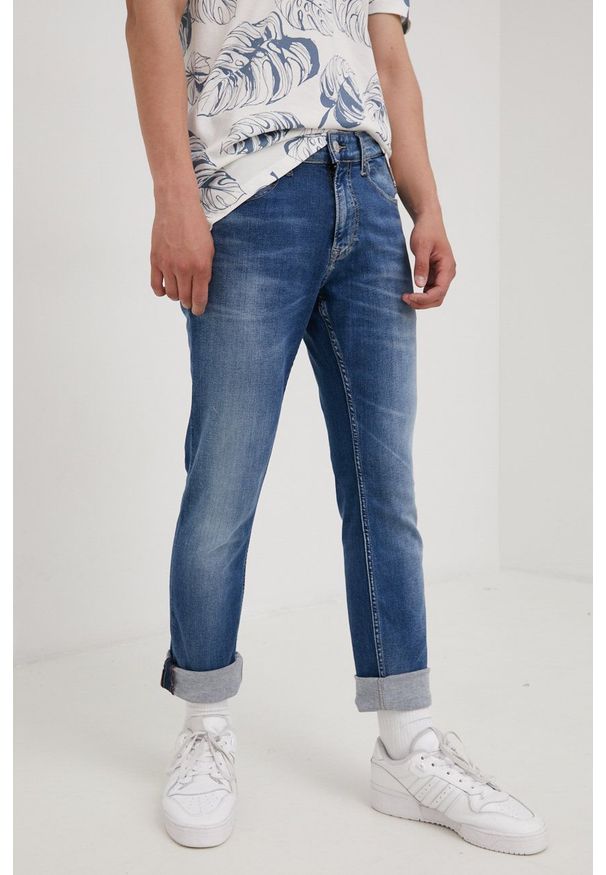 Tommy Jeans jeansy DM0DM132091BK.PPYY męskie. Kolor: niebieski