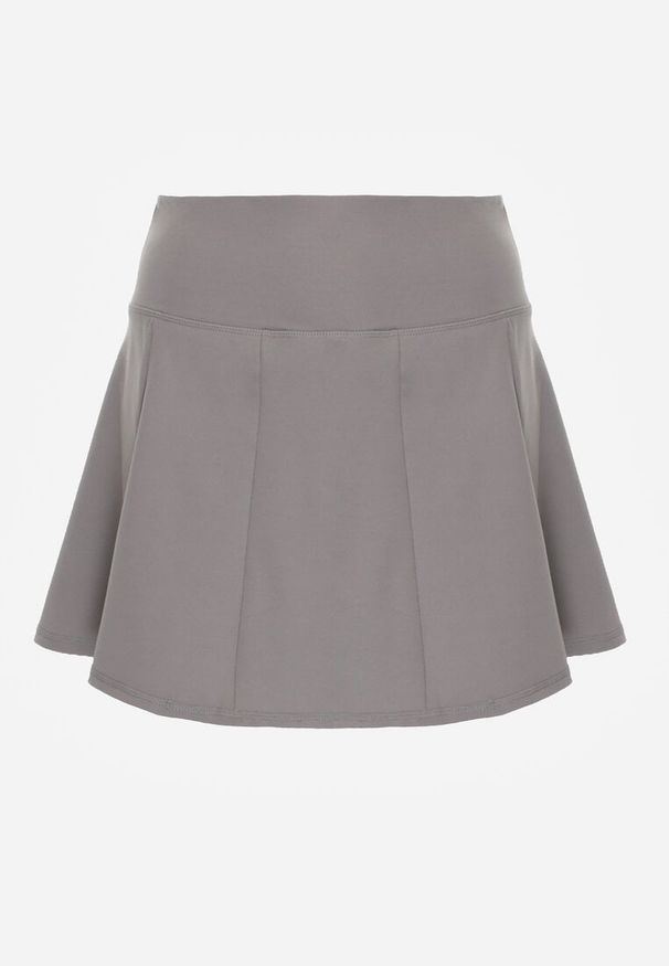 Renee - Ciemnoszare Tenisowe Spódnico-Spodenki z Elastycznego Materiału Natennia. Okazja: na co dzień. Kolor: szary. Materiał: materiał. Styl: casual, sportowy