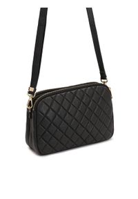 Kazar - Minimalistyczna pikowana torebka z licowej skóry. Kolor: czarny. Materiał: skórzane. Styl: elegancki #3