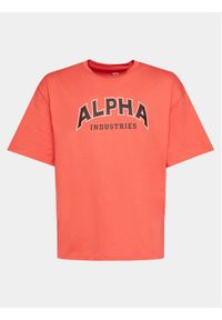 Alpha Industries T-Shirt College 146501 Czerwony Relaxed Fit. Kolor: czerwony. Materiał: bawełna