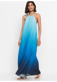 bonprix - Sukienka plisowana w cieniowanym kolorze. Kolor: niebieski