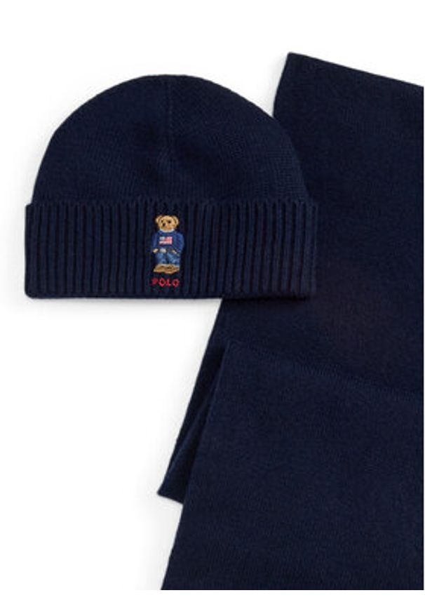 Polo Ralph Lauren Zestaw Szalik i Czapka 449P02050002 Granatowy. Kolor: niebieski. Materiał: wełna, materiał