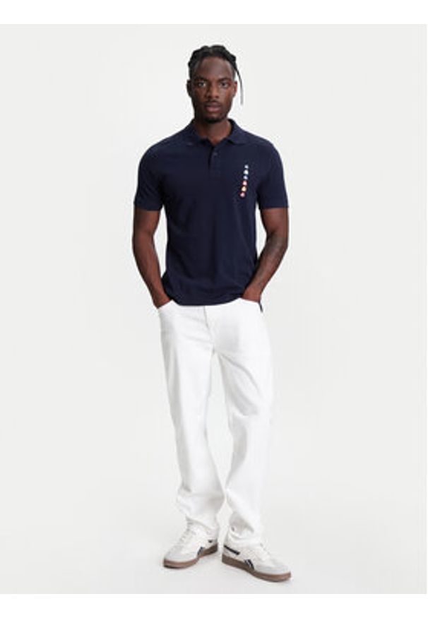 United Colors of Benetton - United Colors Of Benetton Polo 3089U302J Granatowy Regular Fit. Typ kołnierza: polo. Kolor: niebieski. Materiał: bawełna