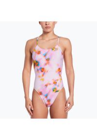 Strój pływacki jednoczęściowy damski Nike Hydrastrong Cutout. Kolor: różowy