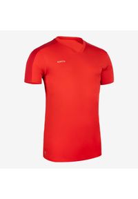 KIPSTA - Koszulka do piłki nożnej Kipsta Essential. Kolor: czerwony. Materiał: materiał, poliester