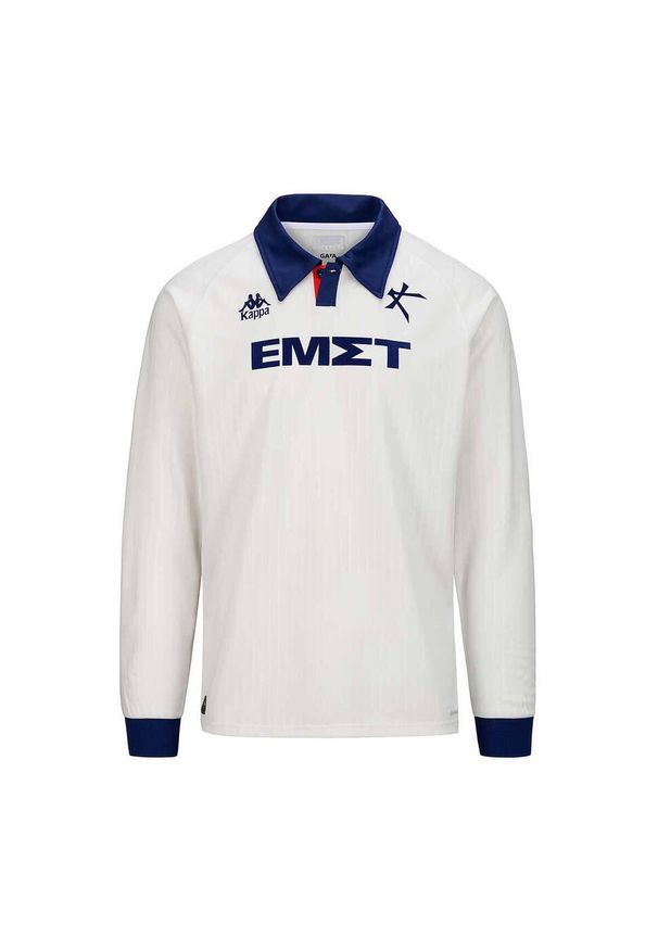 Kappa - Koszulka wyjazdowa z długim rękawem Athens Kallithea FC 2024/25. Kolor: biały. Długość rękawa: długi rękaw. Długość: długie. Sport: piłka nożna