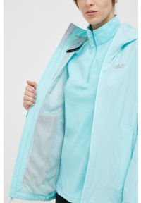 Jack Wolfskin kurtka outdoorowa Pack & Go Shell kolor turkusowy. Kolor: turkusowy. Materiał: materiał #3