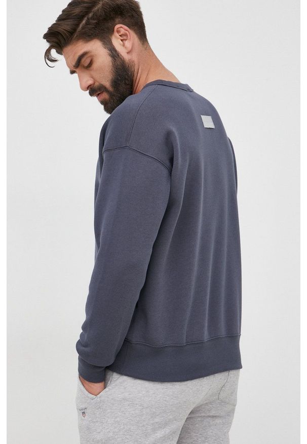 G-Star RAW - G-Star Raw bluza męska kolor granatowy gładka. Kolor: niebieski. Materiał: poliester. Wzór: gładki