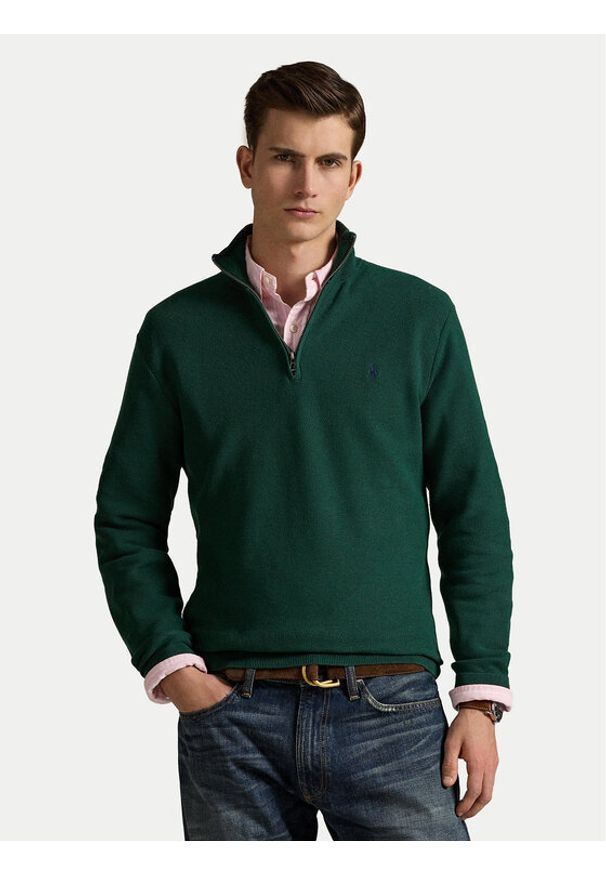 Polo Ralph Lauren Sweter 710932304526 Zielony Regular Fit. Typ kołnierza: polo. Kolor: zielony. Materiał: bawełna