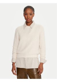 Marella Sweter Digione 2523366414 Écru Regular Fit. Materiał: wełna