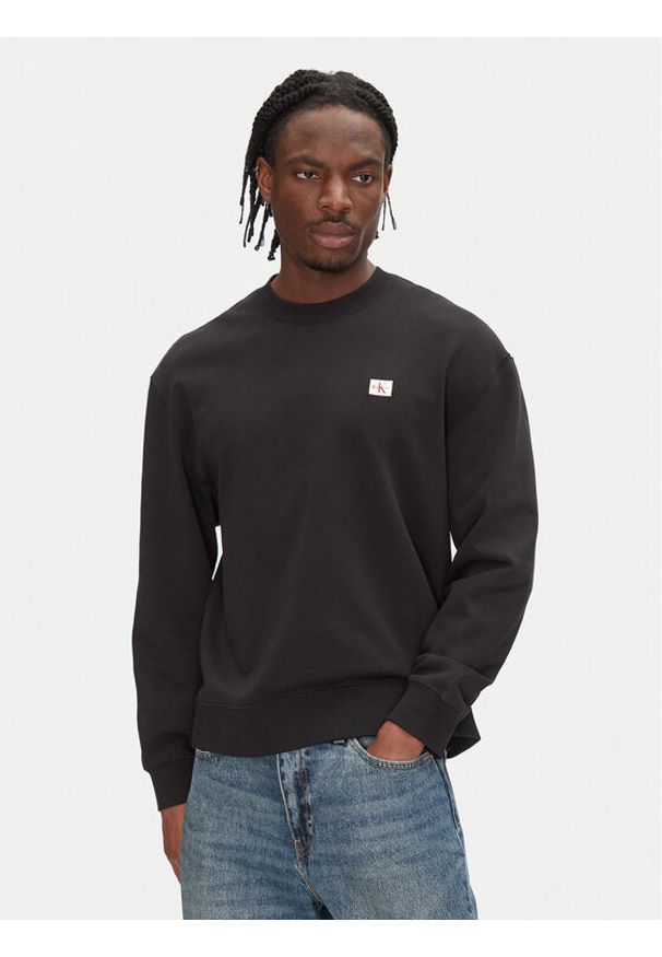 Calvin Klein Jeans Bluza LV04RC273G Czarny Regular Fit. Kolor: czarny. Materiał: bawełna