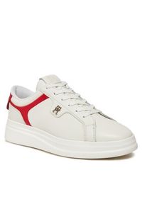 TOMMY HILFIGER - Tommy Hilfiger Sneakersy Pointy Court Sneaker FW0FW07460 Écru. Materiał: skóra #4