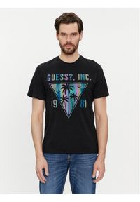 Guess T-Shirt M4GI47 K9RM1 Czarny Regular Fit. Kolor: czarny. Materiał: bawełna