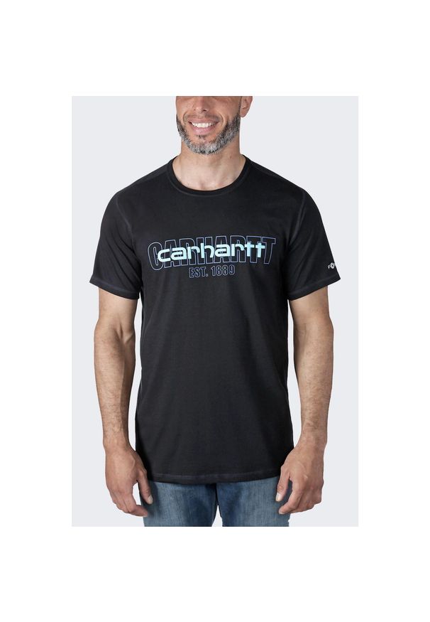 Koszulka męska T-shirt Carhartt Force Midweight. Kolor: zielony, wielokolorowy, brązowy