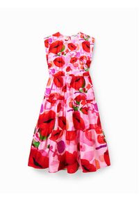 Desigual Sukienka letnia MONSIEUR CHRISTIAN LACROIX Tulip 23SWVW25 Różowy Regular Fit. Kolor: różowy. Materiał: bawełna. Sezon: lato