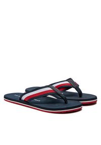 TOMMY HILFIGER - Tommy Hilfiger Japonki Coprorate Hilfiger Beach Sandal FM0FM05094 Granatowy. Kolor: niebieski. Materiał: materiał #5