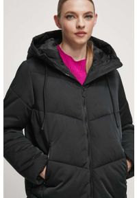 medicine - Medicine płaszcz damski kolor czarny zimowy. Kolor: czarny. Sezon: zima #5