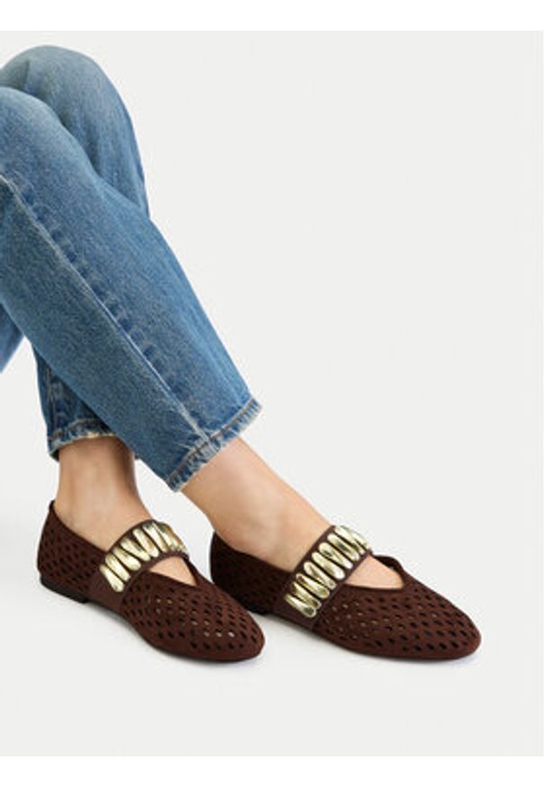 DeeZee Baleriny CEO-HY8171-1 Brązowy. Kolor: brązowy. Materiał: materiał