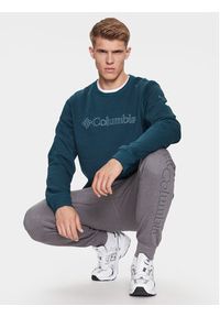 columbia - Columbia Bluza M Logo Fleece Crew Niebieski Regular Fit. Kolor: niebieski. Materiał: bawełna