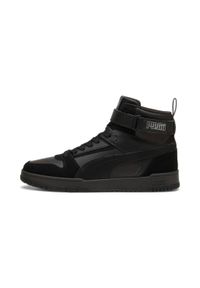 Sneakersy męskie Puma RBD Game SD wysokie za kostkę szare (397551-03). Wysokość cholewki: za kostkę. Kolor: czarny. Materiał: zamsz, materiał, guma. Szerokość cholewki: normalna