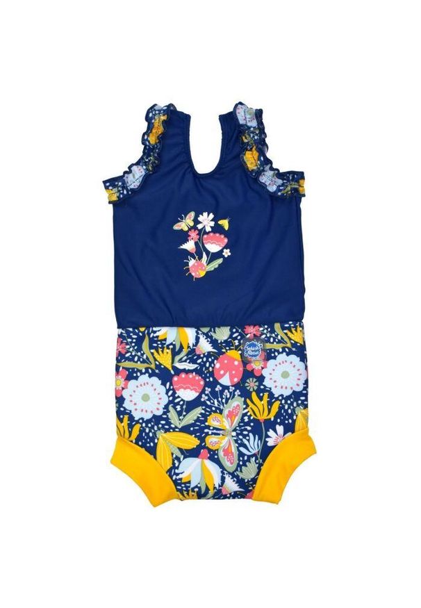 SPLASH ABOUT - Strój kąpielowy jednoczęściowy dziecięcy Splash About Happy Nappy Łąka. Kolor: niebieski, wielokolorowy, żółty