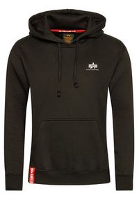 Alpha Industries Bluza Basic Hoody Small Logo 196318 Czarny Regular Fit. Kolor: czarny. Materiał: bawełna