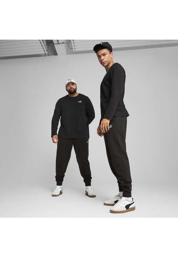 Puma - Męskie spodnie Essentials z logo No. 1 PUMA Black. Kolor: czarny. Wzór: haft. Sport: turystyka piesza