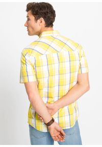 Koszula z krótkim rękawem bonprix biało-żółty ananasowy w kratę. Kolor: biały. Długość rękawa: krótki rękaw. Długość: krótkie #4