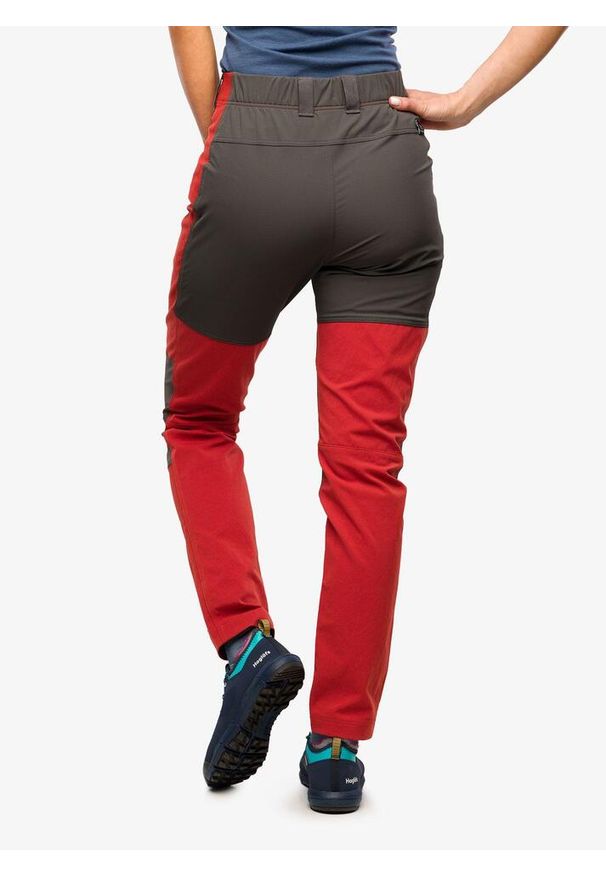 Haglöfs - Spodnie trekkingowe damskie Haglofs Mid Slim Pant. Kolor: czerwony. Sport: turystyka piesza