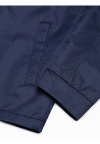 Ombre Clothing - Kurtka męska biker - granatowa V2 C605 - M. Kolor: niebieski. Materiał: tkanina, poliester. Styl: elegancki #8