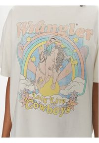 Wrangler T-Shirt Girlfriend 112351917 Écru Regular Fit. Materiał: bawełna #3