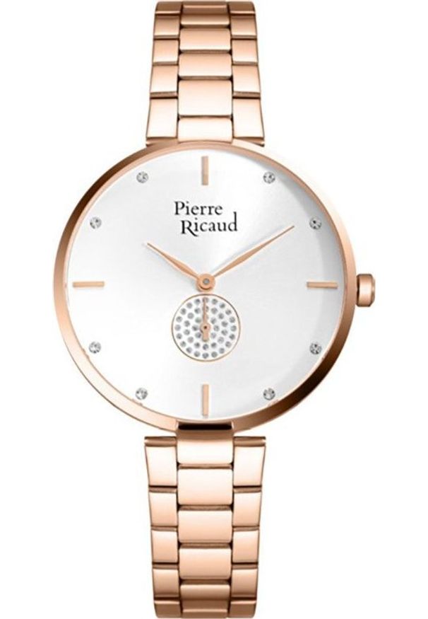 Zegarek Pierre Ricaud Zegarek damski Pierre Ricaud P22066.91R3Q CYRKONIE różowe złoto. Kolor: złoty, wielokolorowy, różowy