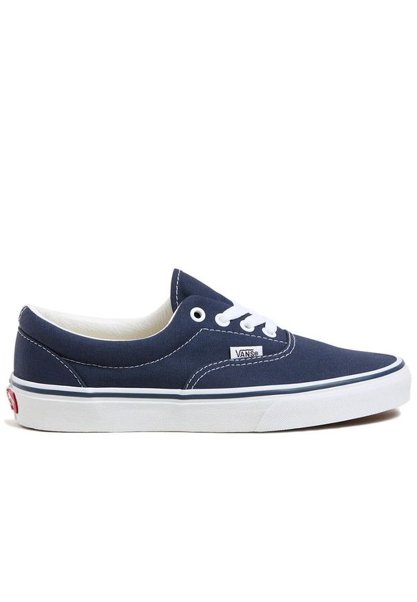 Buty Vans Era VN000EWZNVY1 - granatowe. Okazja: na co dzień. Zapięcie: sznurówki. Kolor: niebieski. Materiał: guma. Szerokość cholewki: normalna. Model: Vans Era