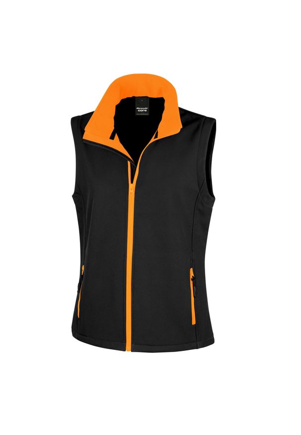 RESULT - Ocieplana Damska Softshell. Kolor: żółty, wielokolorowy, pomarańczowy, czarny. Materiał: softshell