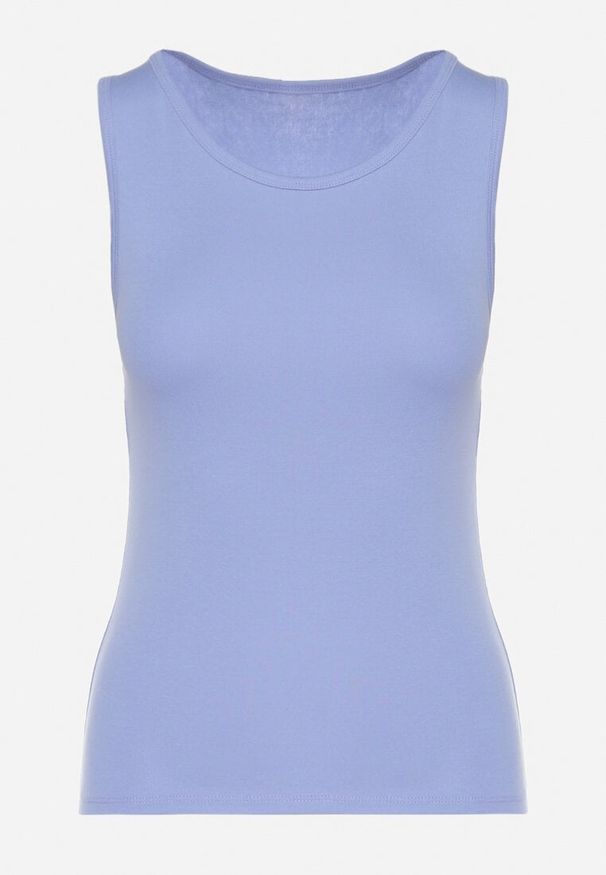 Born2be - Jasnoniebieski Bawełniany Klasyczny Top Uliwenna. Okazja: na co dzień. Kolor: niebieski. Materiał: bawełna. Styl: klasyczny