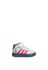 Adidas - Buty adidas x Disney Mickey and Friends Grand Court Mid Kids. Kolor: biały, czerwony, wielokolorowy, niebieski. Materiał: materiał. Wzór: motyw z bajki