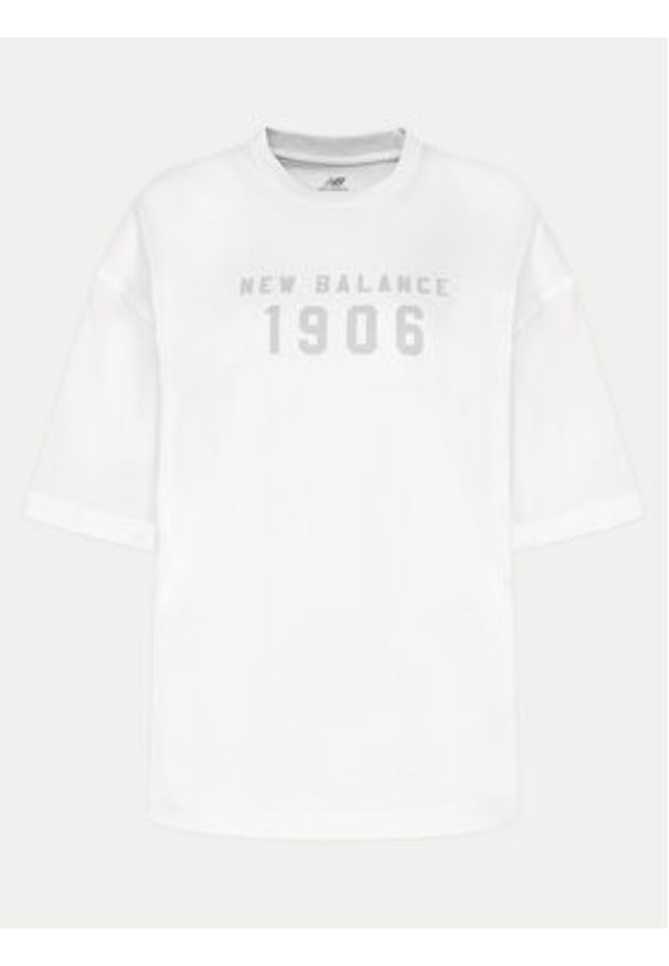 New Balance T-Shirt WT41519 Biały Oversize. Kolor: biały. Materiał: bawełna