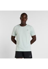 Koszulka męska New Balance MT43213CYS – zielona. Kolor: zielony. Materiał: materiał, poliester