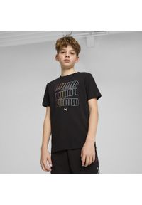 Puma - Młodzieżowa koszulka Essentials Logo Lab PUMA Black. Kolor: czarny. Wzór: haft, nadruk. Sport: joga i pilates