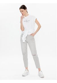 Calvin Klein Jeans T-Shirt J20J220717 Biały Relaxed Fit. Kolor: biały. Materiał: bawełna