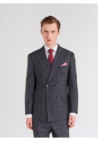 Pako Lorente - PAKO LORENTE – Szare garniturowe spodnie w kratę. Kolor: szary #7