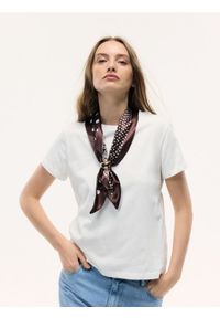 Reserved - T-shirt z apaszką - biały. Kolor: biały. Materiał: bawełna #1