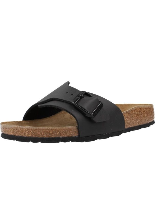 Klapki damskie Birkenstock Catalina. Zapięcie: bez zapięcia. Kolor: czarny. Materiał: syntetyk, materiał. Sezon: lato. Sport: turystyka piesza