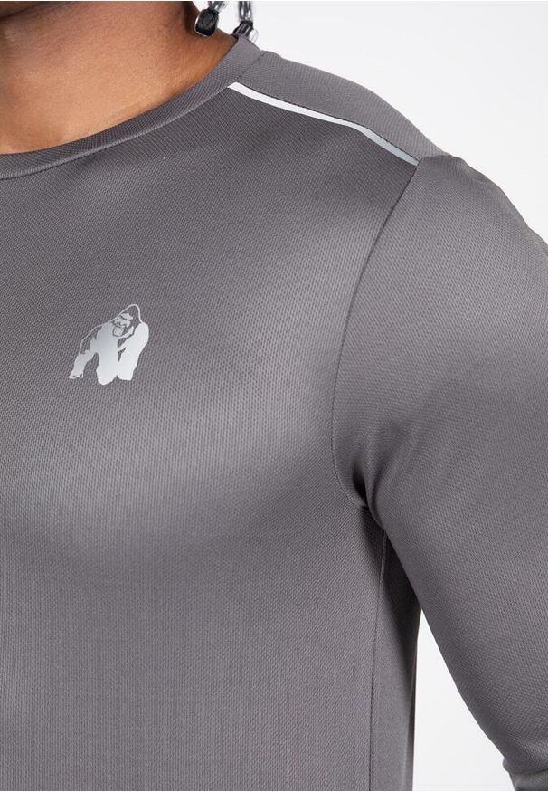 GORILLA WEAR - Koszulka fitness męska Gorilla Wear USA Washington z długim rękawem. Kolor: szary. Długość rękawa: długi rękaw. Długość: długie. Sport: fitness