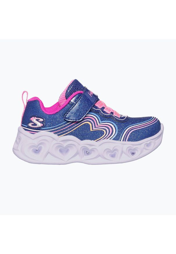 skechers - Buty dziecięce SKECHERS Heart Lights Retro Hearts. Kolor: niebieski