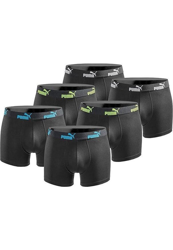 Puma bokserki męskie 6-pack Basic S – zielony/szary/czarny. Kolor: szary, wielokolorowy, czarny. Materiał: bawełna. Sport: fitness
